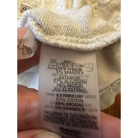 Karl Lagerfeld Paris Women’s Size Large Heather Gray Sweatshirt Pocket Preppy - Picture 9 of 9